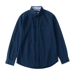 tommyhilfiger汤米希尔费格汤米男款翻领长袖衬衫条纹款休闲舒适上衣