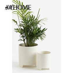 H&M 家居饰品花瓶新款釉面半瓷小花盆1192797 白色/斑点 NOSIZE