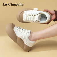 La Chapelle拉夏贝尔女鞋休闲鞋2024魔术贴设计初春保暖鞋女士休闲鞋软感板鞋 卡其色 39