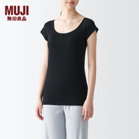 無印良品 MUJI(無印良品 )女式 莱赛尔 带罩杯 法国袖T恤 女士背心女款 可外穿 带胸垫