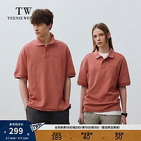 Teenie Weenie Men小熊男装POLO衫2024夏季休闲宽松短袖潮流男 深粉色 185/2XL