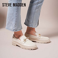 STEVE MADDEN/思美登2024春季粗跟休闲单鞋女乐福鞋 BADAR 米白色 37