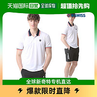 K·SWISS 韩国直邮K.Swiss 运动T恤 [K-SWISS] 领子 装饰 短袖 T恤-白色(WH