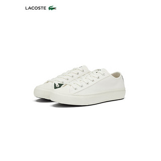 LACOSTE法国鳄鱼男鞋24年时尚纯色帆布鞋休闲鞋47CMA0006 18C/米白色 9.5 44