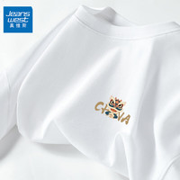 真维斯国潮短袖t恤男夏季纯棉款休闲潮搭装青少年圆领大码半袖T恤GW 白#ZS金狮子 3XL