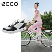 爱步(ECCO)休闲鞋女拼色板鞋休闲鞋 街头720女鞋系列209713 黑色/白色