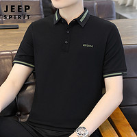 Jeep 吉普 男士短袖t恤夏季薄款潮牌百搭休闲宽松高级感polo衫男装