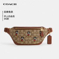 蔻驰(COACH)男士WARREN单肩包米奇印花胸包腰包织物配皮棕色拼色CL961B4KM