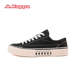 Kappa 卡帕 官方帆布鞋子男鞋2024夏季透气运动板鞋品牌断码潮鞋 K0BX5VS08D黑色 37