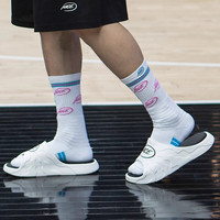 NICEID NICE专业篮球精英运动袜加厚毛巾底防滑袜包裹性篮球袜 白色蓝粉 均码