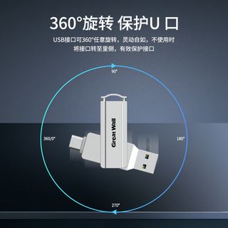 Great Wall 长城 U306手机U盘Typec双接口手机电脑两用内存扩容备份盘高速256G