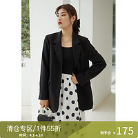 独束女装西装外套女韩版英伦风秋季设计感小众西服 黑色 XXL