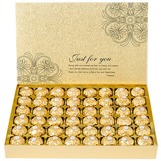 费列罗 巧克力礼盒48粒金莎  生日情人节礼物送女友女生老婆婚庆伴手礼 金生有你 48粒礼盒（共600g）
