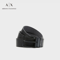 阿玛尼 EMPORIO ARMANIARMANI EXCHANGE24春季AX男士双面用通体压花针扣腰带 05021黑色