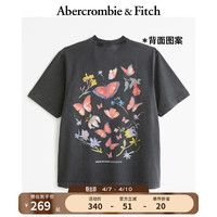 ABERCROMBIE & FITCH男装女装情侣装 24夏季新款时尚美式风复古图案T恤 KI123-4049