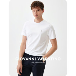 valentino华伦天奴卓凡尼华伦天奴男士高端桑蚕丝短袖t恤