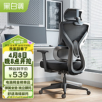 HBADA 黑白调 P5双背款 人体工学椅电脑椅子办公椅学习人工力学椅电竞椅高配