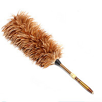 曾师傅 家庭清洁纯鸡毛掸子家用汽车用除尘掸可伸缩清洁掸子天花板扫灰尘扫墙壁 伸缩杆上翻毛 毛35c