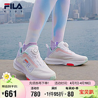 FILA 斐乐 童鞋儿童跑步鞋2024夏季中大童男女童彩弹鞋运动鞋潮 斐乐白/石南紫-WP 35码(内长22cm)