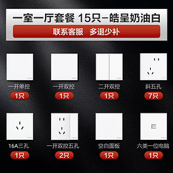 Schneider Electric 施耐德电气 皓呈奶油白 开关插座一室一厅套餐 15只