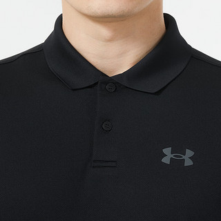 安德玛（Under Armour）Polo衫男2024春季针织透气运动半截袖休闲商务短袖t恤男 黑色【舒适·有型】  S【165】 体重100~120斤左右