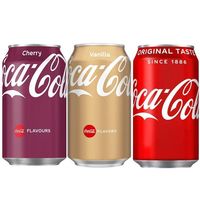 可口可乐 Coca-Cola德国樱桃可乐330ml/罐香草可乐原味碳酸饮料汽水 德国产下单备注6罐