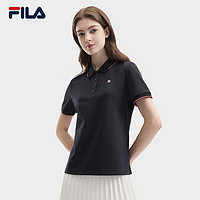 FILA 斐乐 官方女短袖POLO衫2024夏凉感透气商务休闲针织T恤女