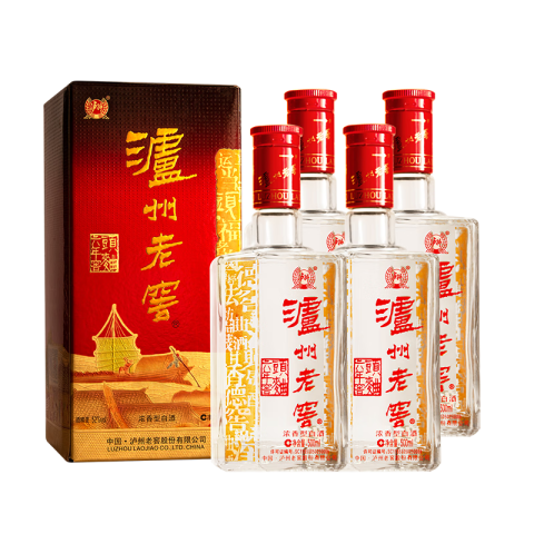 省270.18元】泸州老窖白酒_泸州老窖六年窖头曲52度500ml*4瓶浓香型高度