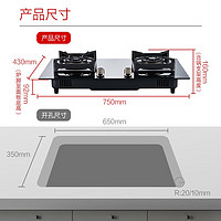 NORITZ 能率 燃气灶台式嵌入式两用 5.0KW猛火家用天然气灶 184G