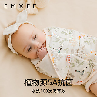 EMXEE 嫚熙 婴儿六层包巾睡袋春秋款新生儿宝宝防惊跳儿童四季通用襁褓