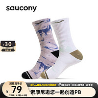 saucony 索康尼 新款运动袜男女款跑步袜子舒适运动袜（单双装） 粉绿 L