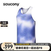 saucony 索康尼 专业跑步背心男款吸湿排汗轻薄春季跑步运动衫 午夜蓝PR10 L(175/96A)