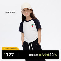 little MO&Co.吸湿速干 little moco童装24夏女童插肩袖短袖T恤KBD2TEET13 深宝蓝色 110/56