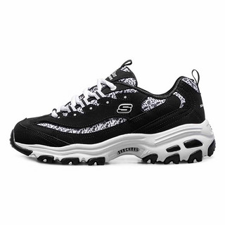 SKECHERS 斯凯奇 老爹鞋女春季上新运动鞋厚底增高休闲鞋 13169-BKW 黑色/白色 35码特价