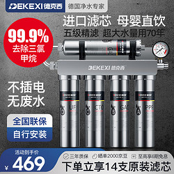 DEKEXI 德克西 净水器家用直饮厨房自来水前置过滤器超滤净水机不锈钢净化器水龙头