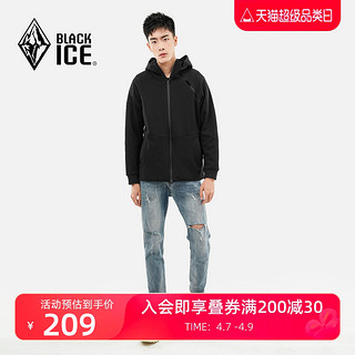 BLACKICE 黑冰 秋冬新品 黑冰户外运动连帽卫衣开衫卫衣加绒加厚休闲外套8991M