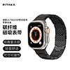 PITAKA适用苹果手表表带Apple Watch Ultra2/1/S9/S8纯碳纤维通用简约黑科技轻时尚商务风配磁吸智能表带 Retro复古款丨全尺寸苹果表通用