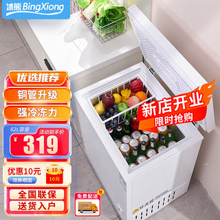 BingXiong 冰熊 冰柜家用小型冷冻保鲜商用迷你卧式冷柜