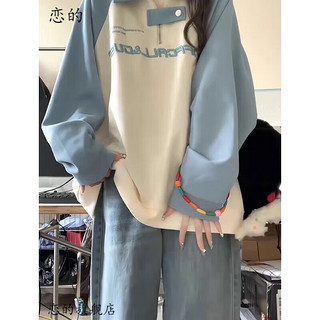 恋的春季polo卫衣女春秋宽松高中初中生女生衣服2024春天外套 图片色韩版春秋款 均码（可备注码数）