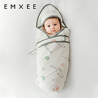 EMXEE 嫚熙 婴儿包被新生儿宝宝抱被防惊跳产房包单 四季款 深海秘境 90×90(cm)