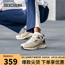 SKECHERS 斯凯奇 春季男士跑步鞋厚底运动休闲鞋232363 灰褐色/蓝色/TPNV 42