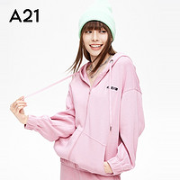 A21 女韩版连帽长袖开衫外套2022春减龄落肩外套