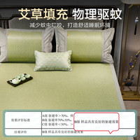 BEYOND 博洋 家纺夏季凉席可机洗450D冰藤席可折叠仿藤席子家用空调软席 艾草冰藤席二/三件套—平沐(A类) 120