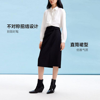 VERO MODA 春优雅高腰显瘦设计感高级感中裙半裙