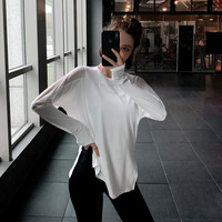 Quinientos 宽松显瘦瑜伽服服跑步上衣速干衣大码运动T恤女 白色（长袖款） M