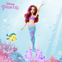 Barbie 芭比 变色美人鱼公主女孩生日礼物变色娃娃-迪士尼爱丽儿公主HLW00