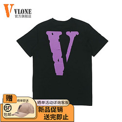 VLONE 【美版】大V短袖男2024夏季新款t恤 PH-V18黑色紫V M