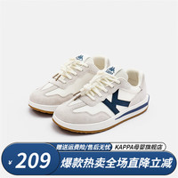 Kappa Kids卡帕童鞋男女童春季时尚百搭易穿脱儿童简约跑步鞋 灰蓝 32码 适合脚长约200mm