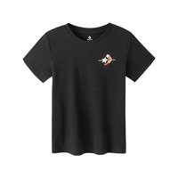 Converse匡威儿童装男童短袖t恤纯棉夏季大童环保系列半袖运动打底衫 正黑色 120(6)
