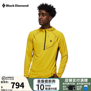 Black Diamond黑钻染山霞服饰bd户外冰凉爽防晒衣攀岩训练防泼水防异味软壳套头连帽衫男款 752082-7006-Sulphur M